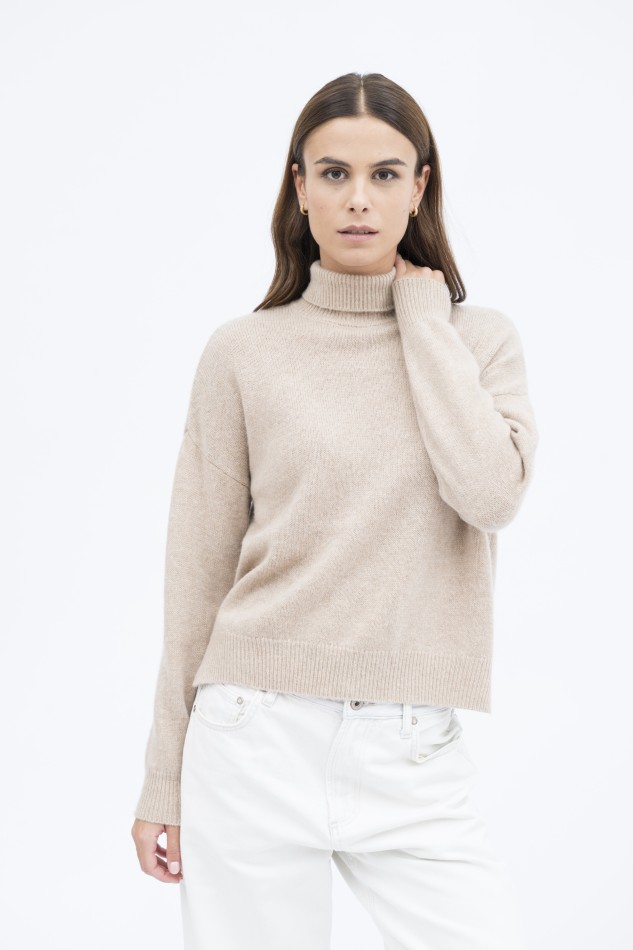 Majestic Filatures | Pullover collo alto in lana e cashmere