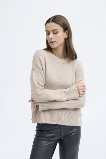 Majestic Filatures | Pullover girocollo in lana e cashmere