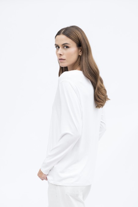 Majestic Filatures | T-shirt scollo a V regular in viscosa