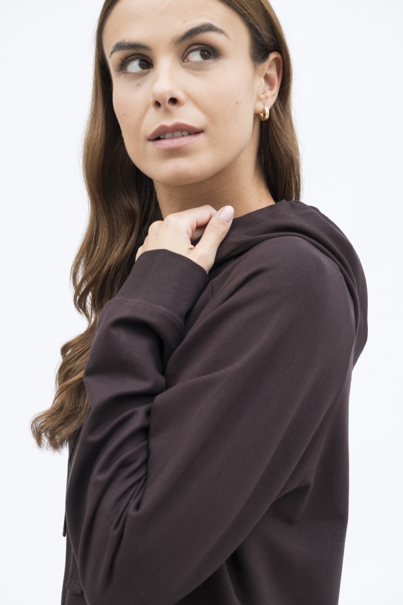 Majestic Filatures | Felpa con zip e cappuccio in viscosa