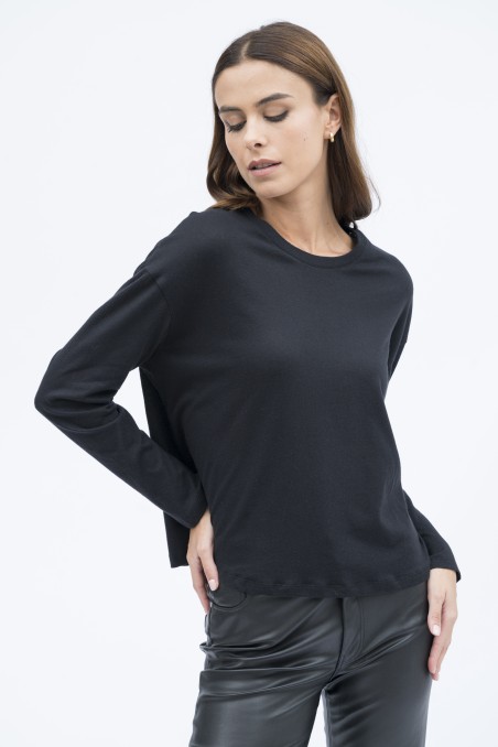 Majestic Filatures | T-shirt girocollo con spachetti cotone e cachemire