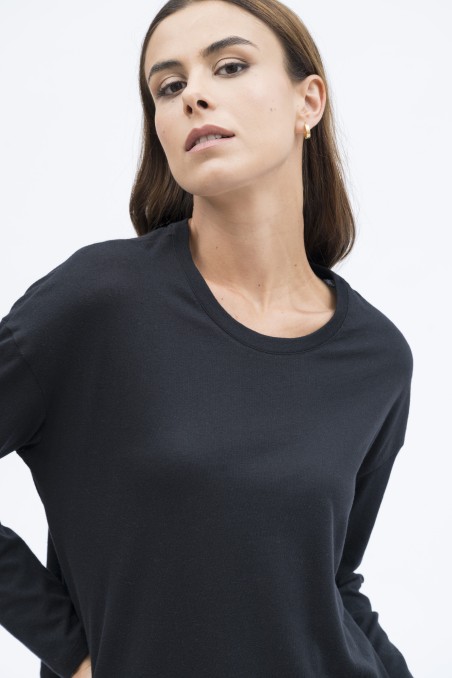 Majestic Filatures | T-shirt girocollo con spachetti cotone e cachemire