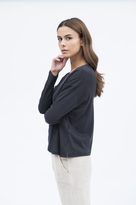 Majestic Filatures | T-shirt girocollo con spachetti cotone e cachemire
