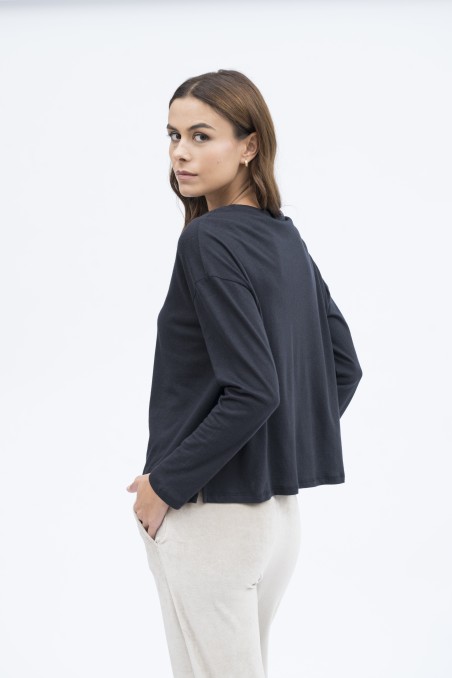 Majestic Filatures | T-shirt girocollo con spachetti cotone e cachemire