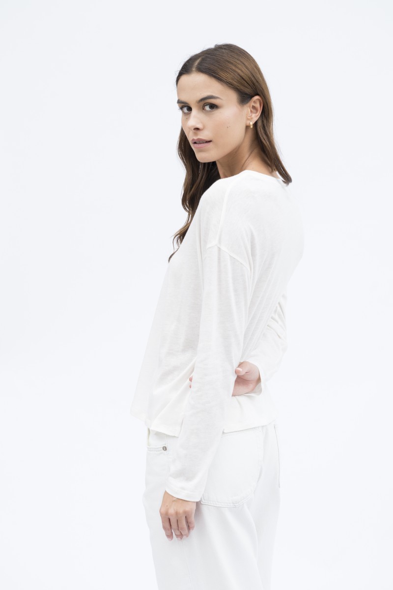 Majestic Filatures | T-shirt girocollo con spachetti cotone e cachemire