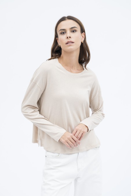 Majestic Filatures | T-shirt girocollo con spachetti cotone e cachemire
