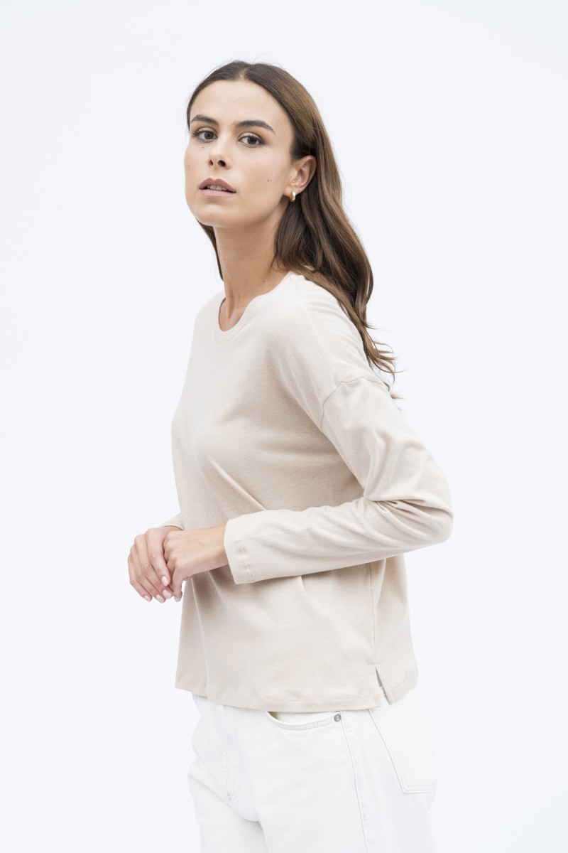 Majestic Filatures | T-shirt girocollo con spachetti cotone e cachemire