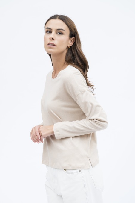 Majestic Filatures | T-shirt girocollo con spachetti cotone e cachemire