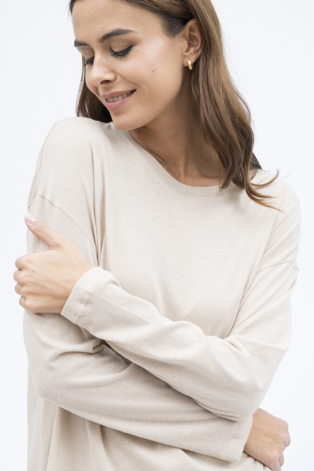 Majestic Filatures | T-shirt girocollo con spachetti cotone e cachemire
