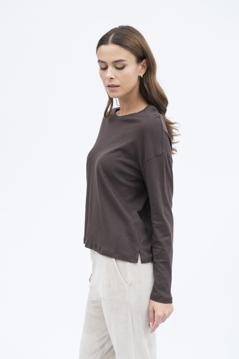 Majestic Filatures | T-shirt girocollo con spachetti cotone e cachemire