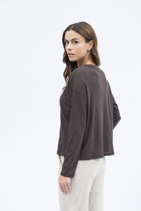 Majestic Filatures | T-shirt girocollo con spachetti cotone e cachemire