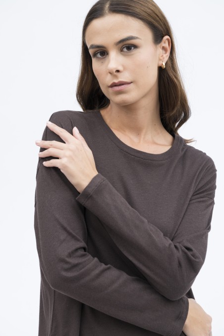 Majestic Filatures | T-shirt girocollo con spachetti cotone e cachemire