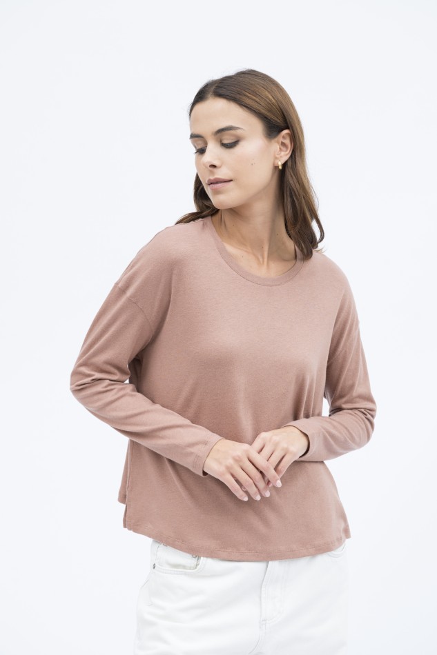 Majestic Filatures | T-shirt girocollo con spachetti cotone e cachemire
