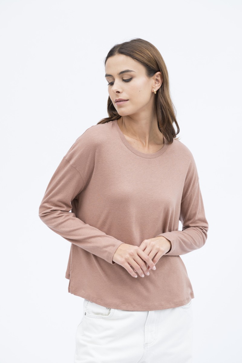 Majestic Filatures | T-shirt girocollo con spachetti cotone e cachemire