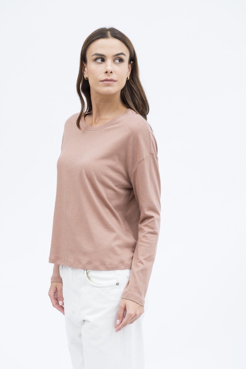 Majestic Filatures | T-shirt girocollo con spachetti cotone e cachemire