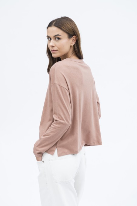 Majestic Filatures | T-shirt girocollo con spachetti cotone e cachemire