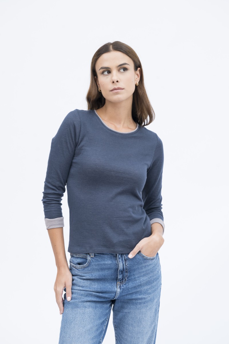 Majestic Filatures | T-shirt girocollo cotone e cachemire double
