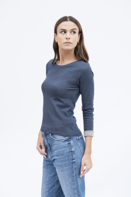 Majestic Filatures | T-shirt girocollo cotone e cachemire double