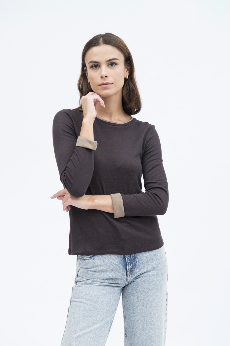 Majestic Filatures | T-shirt girocollo cotone e cachemire double