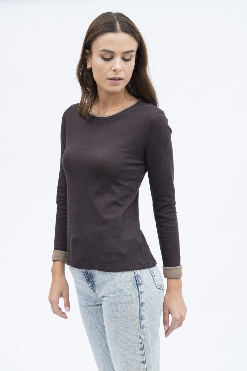 Majestic Filatures | T-shirt girocollo cotone e cachemire double