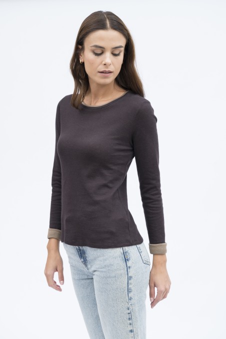 Majestic Filatures | T-shirt girocollo cotone e cachemire double