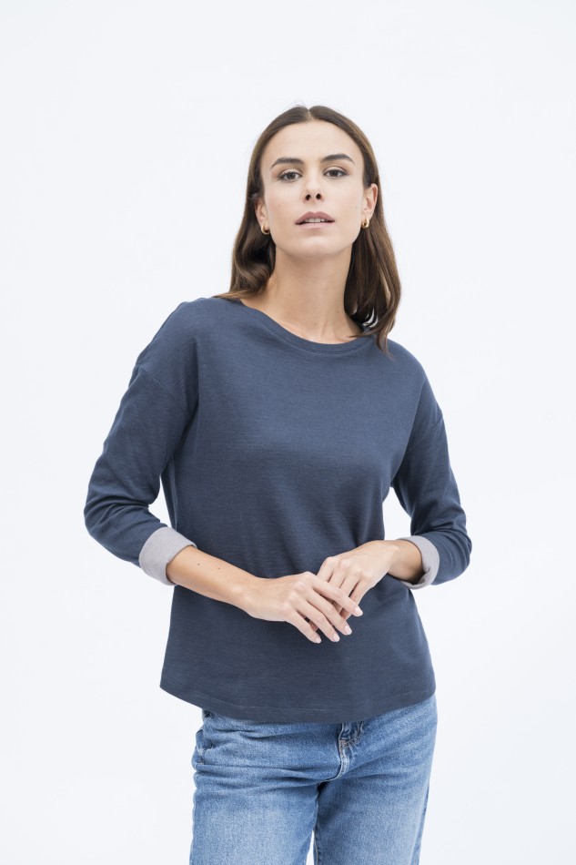 Majestic Filatures | T-shirt in cotone e cachemire double over