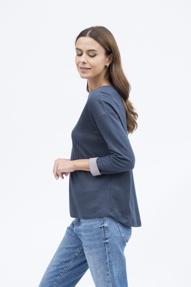 Majestic Filatures | T-shirt in cotone e cachemire double over 2