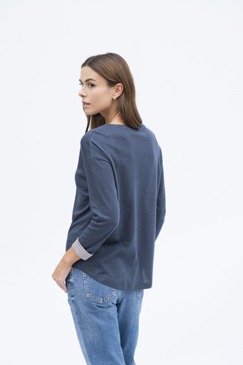 Majestic Filatures | T-shirt in cotone e cachemire double over