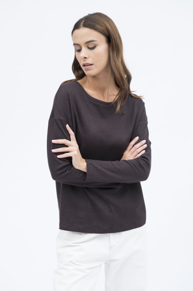 Majestic Filatures | T-shirt in cotone e cachemire double over