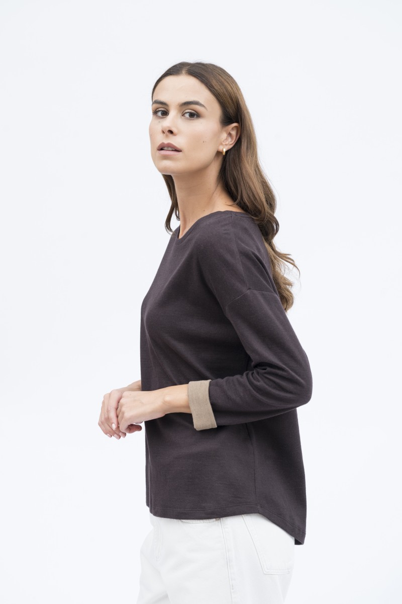 Majestic Filatures | T-shirt in cotone e cachemire double over