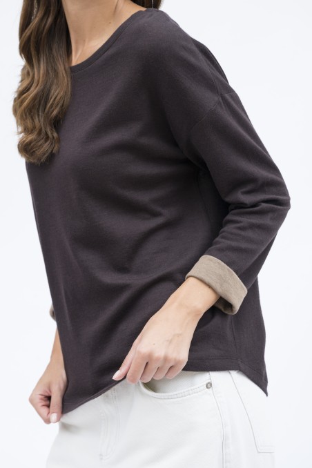 Majestic Filatures | T-shirt in cotone e cachemire double over