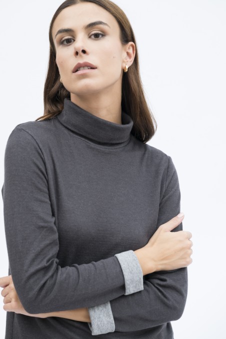 Majestic Filatures| T-shirt dolcevita in cotone e cachemire double