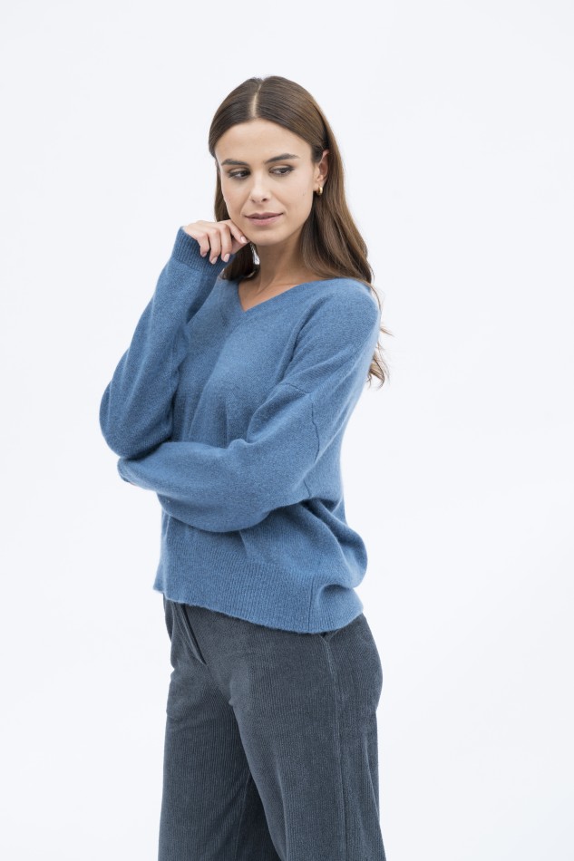 Majestic Filatures | Pullover scollo a V in lana cashmere e seta 2