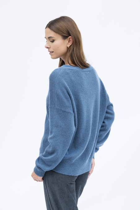 Majestic Filatures | Pullover scollo a V in lana cashmere e seta