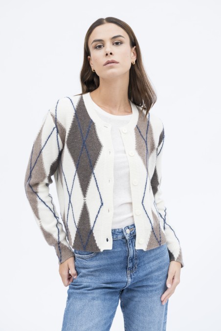 Majestic Filatures | Cardigan girocollo in fantasia
