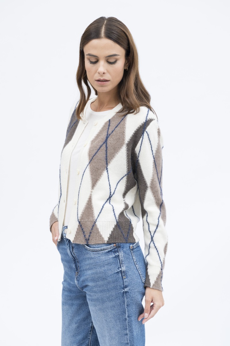 Majestic Filatures | Cardigan girocollo in fantasia