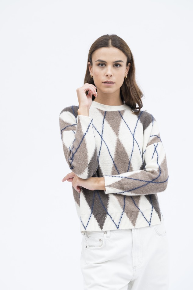 Majestic Filatures | Pullover girocollo in fantasia