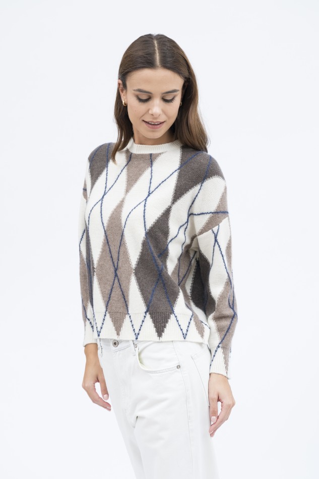 Majestic Filatures | Pullover girocollo in fantasia 2