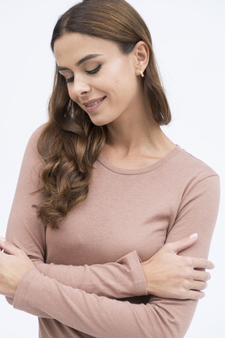 Majestic Filatures | T-shirt girocollo a maniche lunghe in cotone e cashmere nera