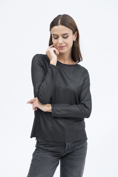 Majestic FIlatures | T-shirt in Lurex con scollo a barca