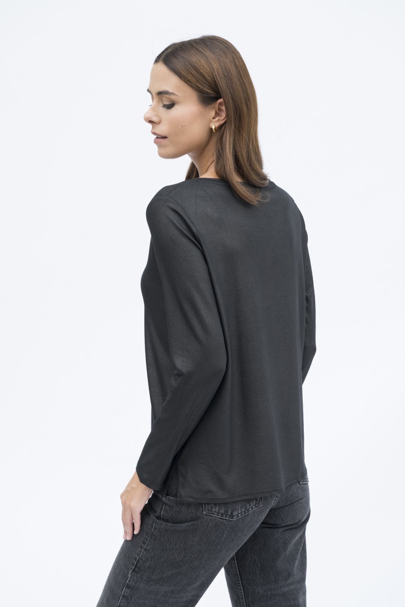 Majestic FIlatures | T-shirt in Lurex con scollo a barca