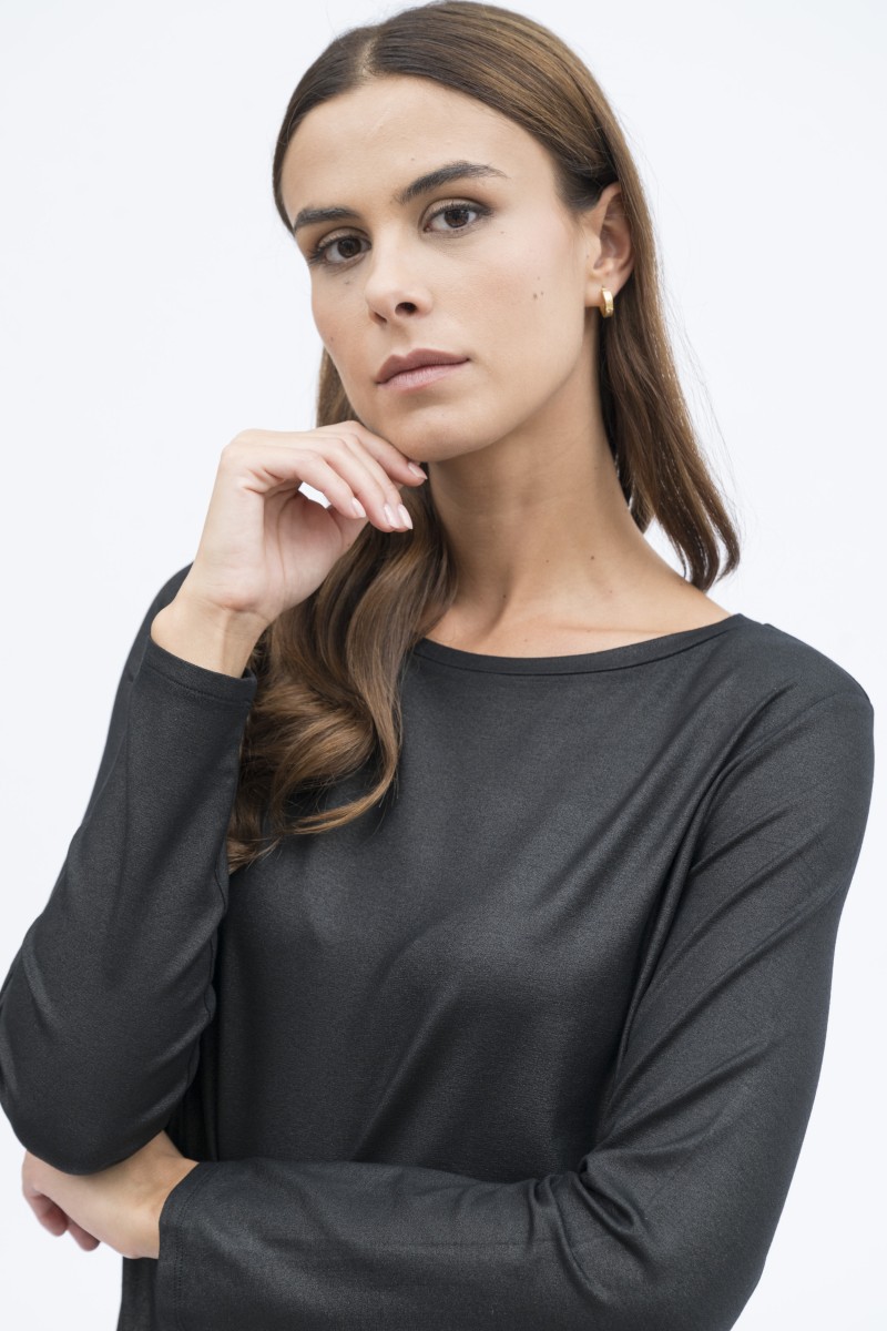 Majestic FIlatures | T-shirt in Lurex con scollo a barca