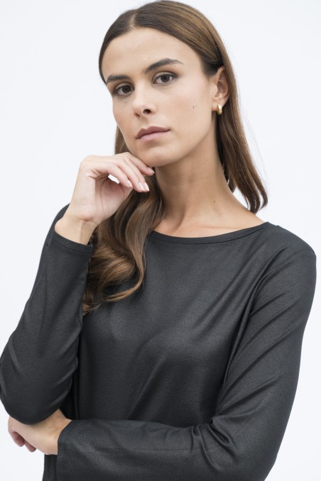 Majestic FIlatures | T-shirt in Lurex con scollo a barca