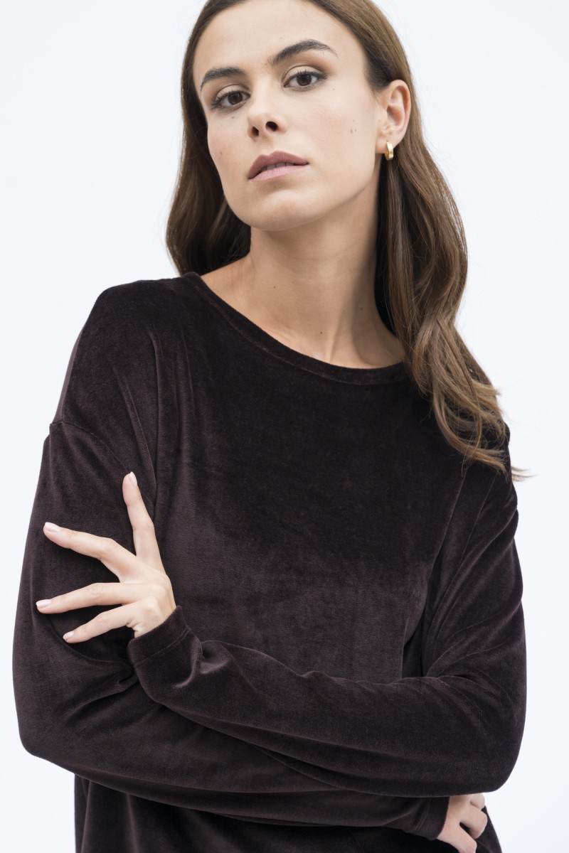 Majestic Filatures | T-shirt in velluto con scollo a barca