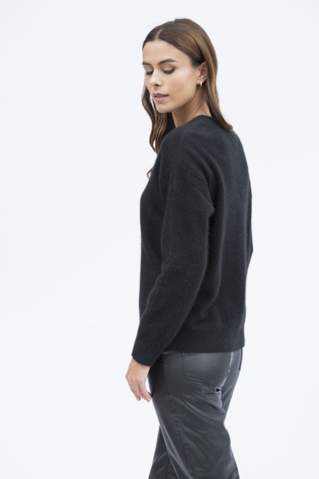 Majestic Filatures | Pullover in Raccoon girocollo e maniche lunghe