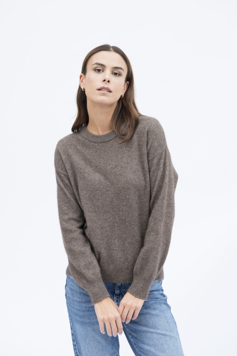 Majestic Filatures | Pullover in Raccoon girocollo e maniche lunghe