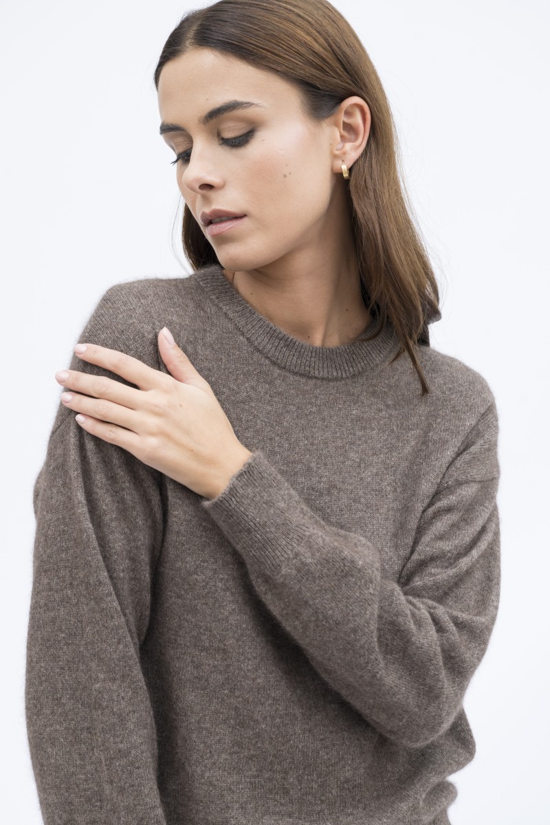Majestic Filatures | Pullover in Raccoon girocollo e maniche lunghe