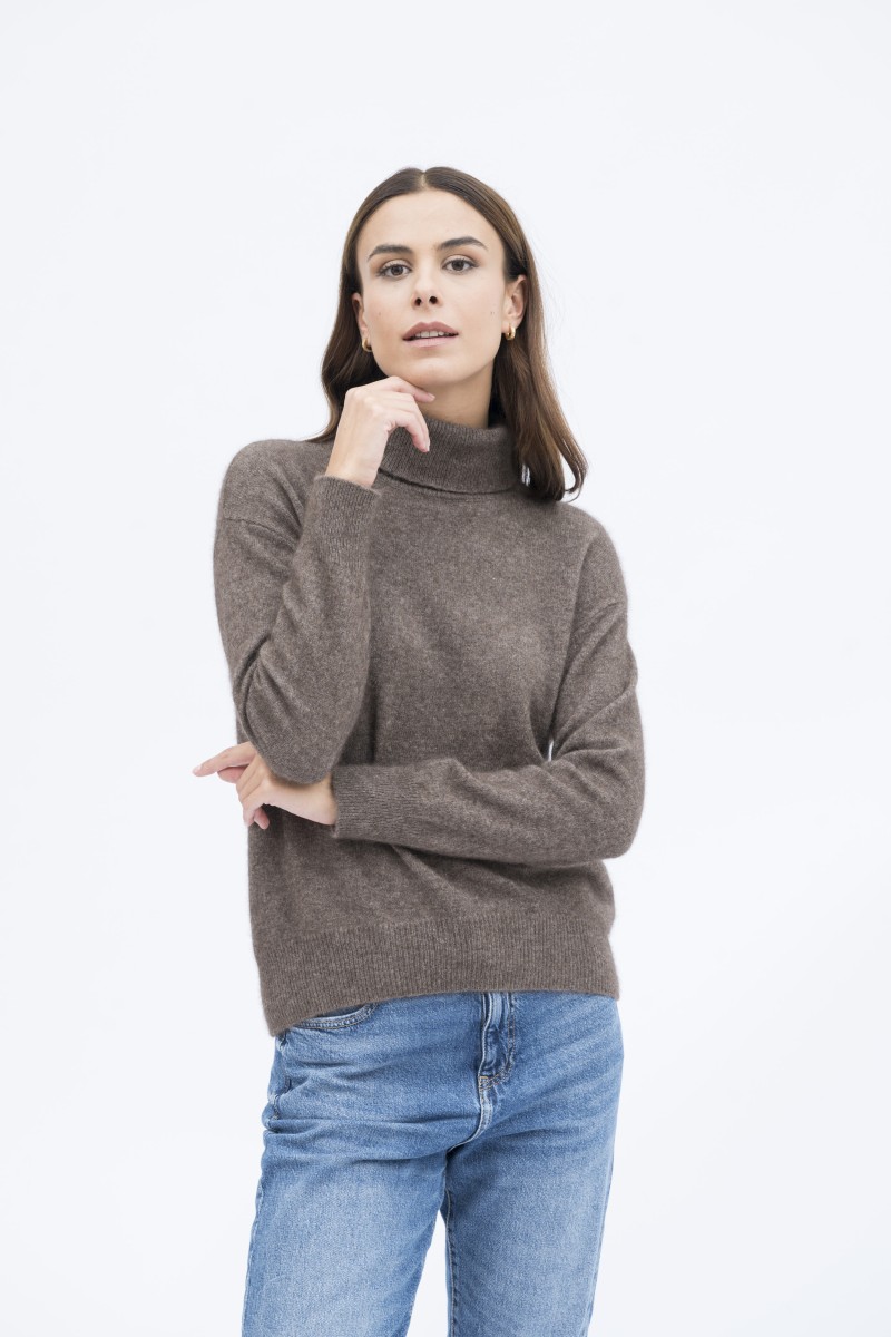 Majestic Filatures | Pullover in Raccoon dolcevita e maniche lunghe