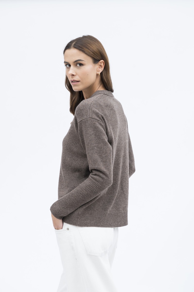 Majestic Filatures | Pullover girocollo maniche lunghe in 100% lana merinos