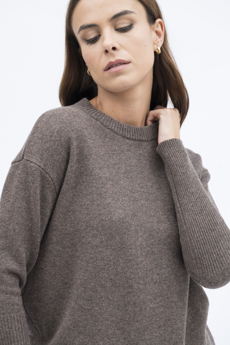 Majestic Filatures | Pullover girocollo maniche lunghe in 100% lana merinos